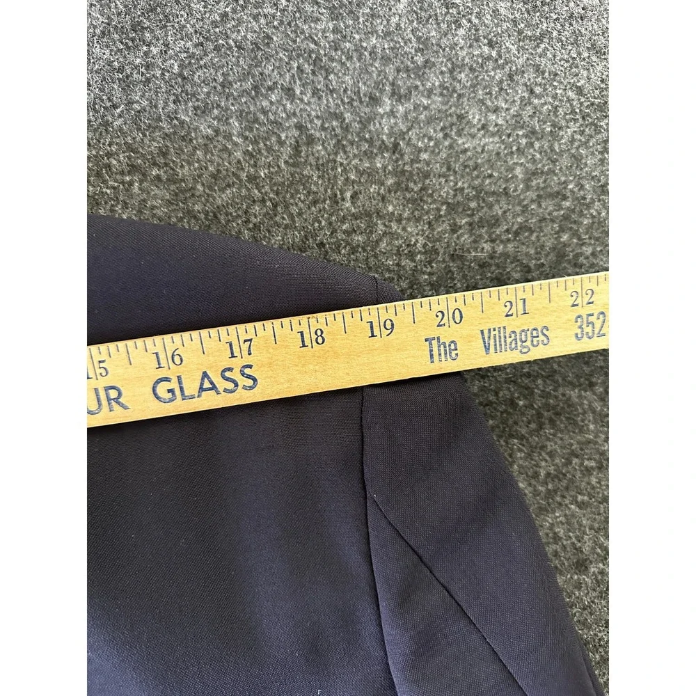 Lands End Mens 40R Navy Blue 100% Wool Blazer Gold Crest Button Sport Coat 40 R